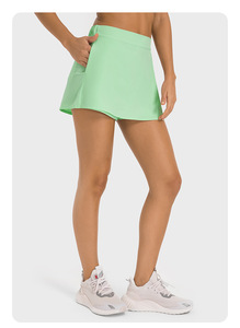 กางเกงขาสั้นเล่นยิมของผู้หญิงเอวยางยืดแบบ2-in-1สำหรับวิ่งขี่จักรยานกางเกงกีฬาโยคะดีไซน์มีกระเป๋าด้านใน - Product Image 3