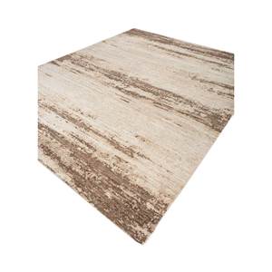 Entropy Beige & Brown Hand Knotted Wool Rug Abstract Pattern Boho Style for Home Hallway Rectangular Jute <b>Fluffy</b> <b>Carpet</b>-REB-1595 - Product Image 2