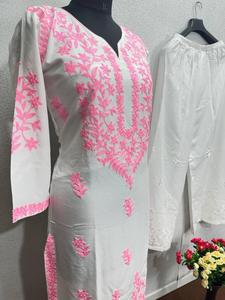 Top de travail et palazzo en rayonne avec Dupatta entièrement cousu au prix de gros pour femmes en vente à chaud en Inde - Product Image 3