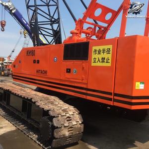 Grue sur chenilles hydraulique HitachiKH180 d'occasion, 50 tonnes, flèche en treillis de 58 m, marque japonaise d'origine, faible nombre d'heures, certifiée CE - Product Image 3