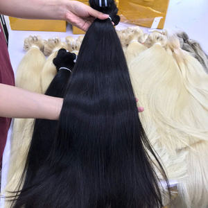 100% Raw Remy Human <b>Hair</b> <b>Extensions</b> Virgin Cambodian <b>Hair</b> Bone Straight Black Natural <b>Color</b> - Product Image 2