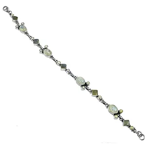 Pulsera Delicada de Plata 925 para Mujer con Piedra Lunar, Baño de Rodio, Oro Rosa, Diamantes, Perlas y Dijes de Estilo Religioso, Joyería para Regalo - Product Image 2