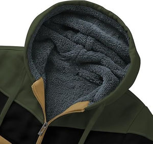 Basiques coton mélangé hommes de haute qualité 600 Gsm sweat à capuche thermique lourd impression personnalisée broderie Sherpa fourrure sweat - Product Image 4