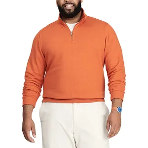 Oem Customizable Half Zip Pullover Sweatshirt Men's Hoodies Men Blank Half Zip Knitted Sweatshirt