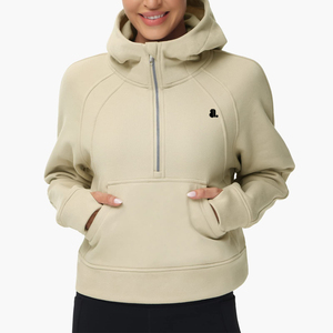 2026 Custom Plain Dyed <b>Zip</b> <b>Up</b> <b>Hoodie</b> for Women Vintage Look Oversized Polyester Cotton Casual Winter - Product Image 5