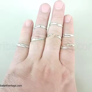 Bagues tribales ajustables en argent allemand Bijoux ethniques de qualité supérieure faits à la main du fabricant direct - Product Image 3