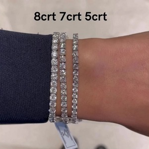 Pulsera de Tenis de Oro Sólido de 14K con Diamantes de Moissanita de 7ctw - Joyería de Compromiso y Boda de Moda, Pulsera de Tenis de Plata 925 y Oro - Product Image 4