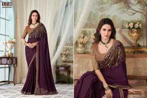 Premium Quality Best Collection Festival Wear Milano Silk <b>Saree</b> <b>Blouse</b> With Embroidery Work Indian Exporter and Supplier - Product Image 6