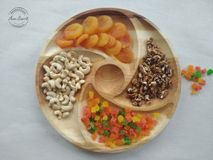 Plateau rond en bois avec motif floral élégant imprimé au meilleur prix plateau de service pour comptoir et restauration vente en gros - Product Image 6