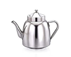 Stainless Steel <b>Tea</b> Serving Pot with Handle Polished Coffee Teapot with Lid <b>Silver</b> Hygienic Robust and Corrosion Resistant - Product Image 3