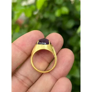 Bague en argent 925 avec améthyste naturelle et technologie d'incrustation à sertissage clos - Product Image 5