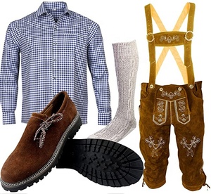 Trachten lederhosen pour hommes et femmes ensembles complets-oktoberfest kurzhose - kurz - Product Image 5