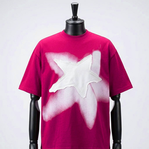 T-shirt à épaules tombantes de haute qualité en polyester/coton respirant, décontracté, avec broderie vieillie, tricoté, pour hommes, style streetwear - Product Image 5