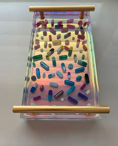 Plateau en résine rectangulaire fait main le plus vendu pour la maison et le mariage Plateau en résine de table de style élégant - Product Image 4