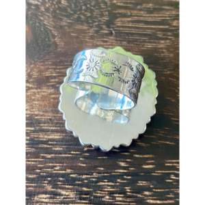 Southwest Handmade Rose Quartz & Tourmaline Sterling <b>Silver</b> Oval Cluster <b>Ring</b> <b>Adjustable</b> Size 8 - Product Image 5