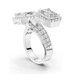 3.686 CT Lab-Grown VVS-VS EF CVD <b>Emerald</b>-Cut Diamond Halo Engagement <b>Ring</b> Women 18KT Gold Sterling <b>Silver</b> Moissanite Options - Product Image 5