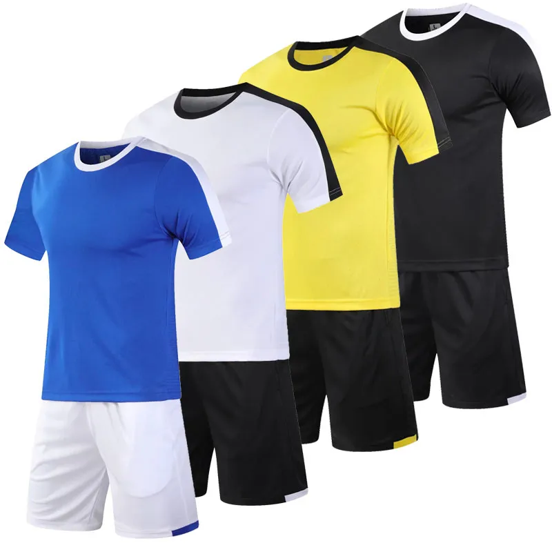 Futbol forması seti erkekler kısa kollu futbol spor futbol forması özel eğitim üniformaları çocuk futbol spor giyer