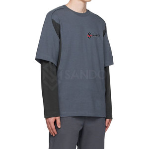 เสื้อยืดแขนยาวสองชั้น ดีไซน์ล่าสุด สีพื้น ผ้าฝ้าย 100% แห้งเร็ว ระบายอากาศได้ดี ทนทาน สำหรับผู้ชาย สวมใส่กลางแจ้ง - Product Image 4