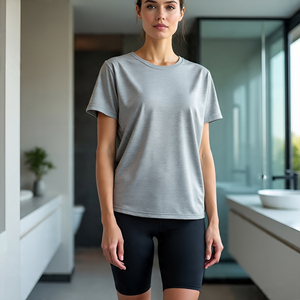 Cycling T Shirts and Shorts Sets <b>Jogging</b> Running Wear Slim Fit Summer Crew Neck Tee Shirts Yoga Shorts Two Piece Set Ladies - Product Image 4