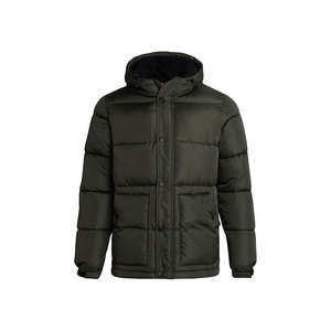 Custom Logo <b>Top</b> Selling Knitted Polyester Quality Hooded Stand Collar Zipper Winter <b>Bubble</b> Jacket - Product Image 1