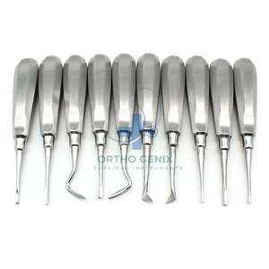 Juego de Instrumentos dentales manuales de 10 elevadores de raíz de luxación para instrumentos de Cirugía Dental de extracción de dientes - Product Image 1