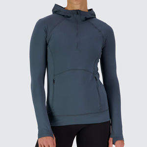 Sudadera con capucha de punto informal con logotipo personalizado OEM al por mayor para mujer, Jersey de invierno, sudadera de nailon - Product Image 1