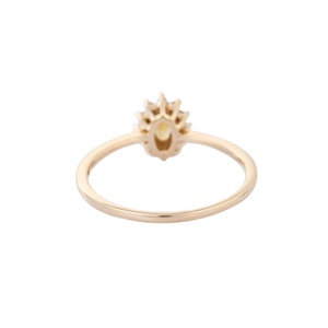 เครื่องประดับแฮนด์เมดซิทรินแท้กับเพชรแหวนพลอย14K แข็งทองคลัสเตอร์แหวนขายส่งเครื่องประดับปรับสำหรับผู้หญิง - Product Image 4