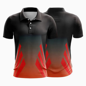 Camiseta de Manga Corta Personalizada para Hombre, Impresión por Sublimación, Secado Rápido, Color Rojo y Negro, para Eventos, Publicidad, Uniformes de Club de Golf - Product Image 4