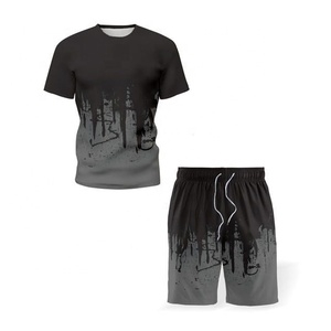 Style de rue grande taille motif personnalisé Logo coton imprimé conception 100% coton respirant été Shorts survêtements pour hommes - Product Image 2