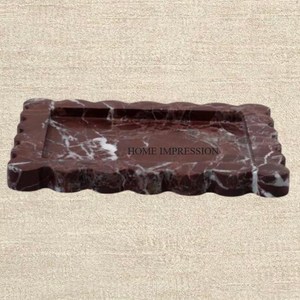 Mantel Individual para el hogar, bandeja para servir alimentos de mármol Natural, forma personalizada, tamaño no tóxico, uso moderno para fiestas, vajilla, postre decorativo - Product Image 4