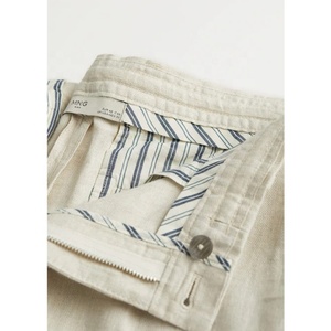 Pantalons pour homme en lin 100% de haute qualité, tendance et populaires, couleur beige, plissés, style harem - Product Image 5