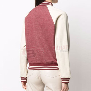Veste universitaire pour femmes avec écusson graphique et intérieur doux Veste universitaire de style baseball pour femmes - Product Image 4