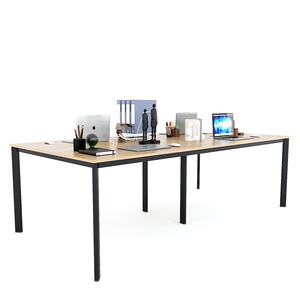 โต๊ะกลุ่มสไตล์มินิมอลสำหรับ 4 ที่นั่ง ขนาด 240x120 ซม. ไม้อัดเคลือบเมลามีน ขาเหล็กทรงวงรี รุ่น HBOV039 - Product Image 4