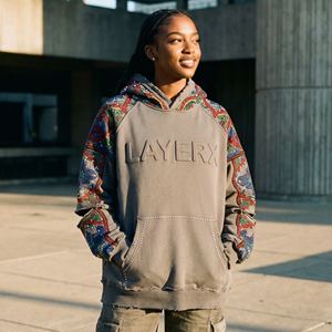 Sweat à capuche streetwear pour femme en molleton de coton polyester 500 g/m², broderie 3D, design doublé de strass, service OEM en gros - Product Image 5