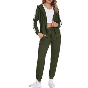 Tendances Automne 2025 Nouveautés Femmes Ensemble en molleton décontracté à capuche uni deux pièces - Product Image 6