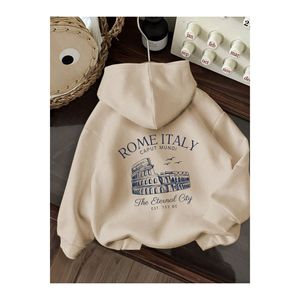 Felpa organica Unisex roma italia accessorio moda Oversize stampato - Product Image 6