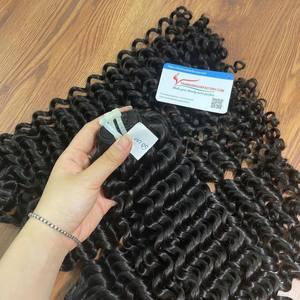 Paquets de cheveux de luxe extensions de cheveux de trame bouclée 100% cheveux humains vietnamiens vierges couleur noire naturelle - Product Image 5