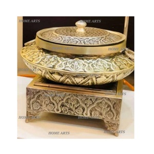 Plat à réchaud en aluminium fait main avec support, design classique, forme ronde, à prix abordable - Product Image 4