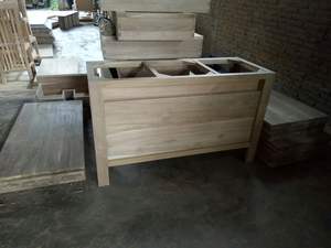 Muebles de baño de madera modernos personalizados especializados fabricante de muebles de Indonesia tocador gabinete de madera doble individual al por mayor - Product Image 6