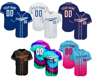 Ropa Deportiva de Sarga, Jerseys en Blanco, Ropa de Calle de Béisbol, Apliques Bordados, Sublimación, Unisex - Product Image 1