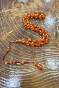 Tasbih Misbah classique en résine, motif lapin ange, 33 perles, écologique, peint à la main, outil de méditation spirituelle pour les musulmans, Aïd - Product Image 4