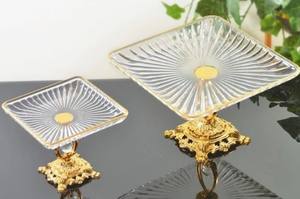 Trending <b>Square</b> Serving Dish <b>Set</b> of 2 for Home Hotel Restaurant & Kitchenware Fruit Serving Dish Decor Gold Color Serving Dishes - Product Image 5