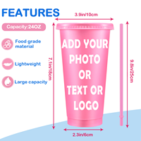 Gobelet de voyage réutilisable personnalisé, écologique, en plastique, couleur unie, étanche, avec paille, pour café glacé, idéal pour les fêtes