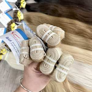 Vente en gros d'extensions de cheveux vietnamiens lisses naturels de trame de cheveux 100% doublement étirés de couleur personnalisée - Product Image 3
