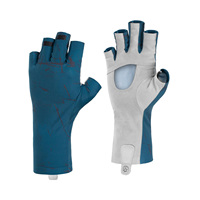 Gants de pêche personnalisés en polyester, protection UV 50+, demi-doigts, légers, respirants, imperméables, compatibles avec les écrans tactiles