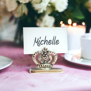 High Quality Silver Plated Brass Crown <b>Place</b> <b>Card</b> Holder Elegant Wedding Party Table Decor Favor Gifts Wholesale Supply - Product Image 3