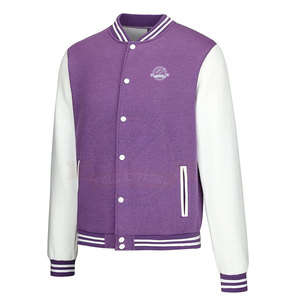 Blouson universitaire classique respirant pour homme, style urbain, 100 % coton, col montant, service OEM, couleurs personnalisées, vente en gros - Product Image 2