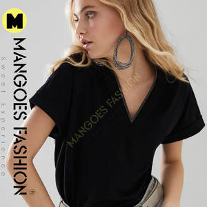 T-shirt pour femme Logo personnalisé Vêtements de sport en coton Vie décontractée Col rond de haute qualité Décolleté précieux Personnaliser Fabricant - Product Image 2