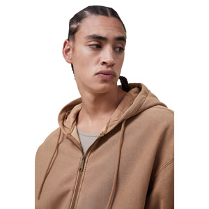 Pull à capuche en coton 100% épais pour hommes, sweat-shirt à fermeture éclair surdimensionnée, streetwear vintage délavé au soleil pour l'hiver - Product Image 5