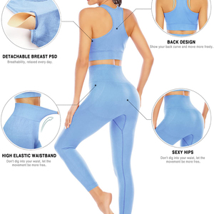 Ropa de fitness Mujer 2025 Conjunto de ropa deportiva de gimnasio de yoga corto sin costuras 2 piezas Conjuntos de fitness de gimnasio corto para mujer - Product Image 4